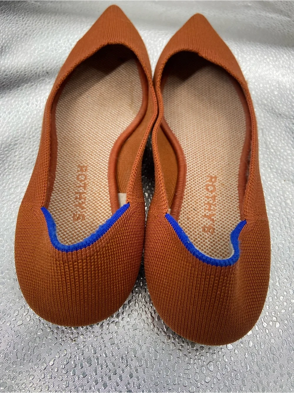 Rothy’s The Point Toe Ballet Flat Fawn Orange 9